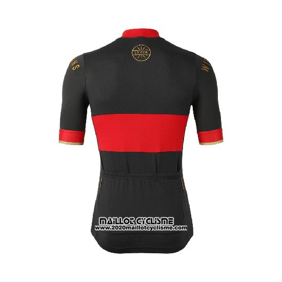 2019 Maillot Ciclismo Lecol Noir Rouge Manches Courtes et Cuissard